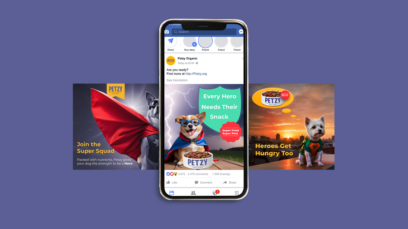 Дигитални визии на Petzy Organic със супергерои домашни любимци