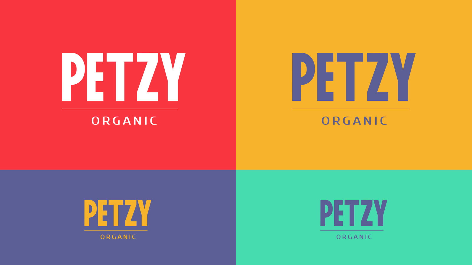 Цветови варианти на логото Petzy Organic